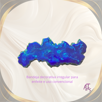 Bandeja decorativa irregular azul para uso convencional e enfeite